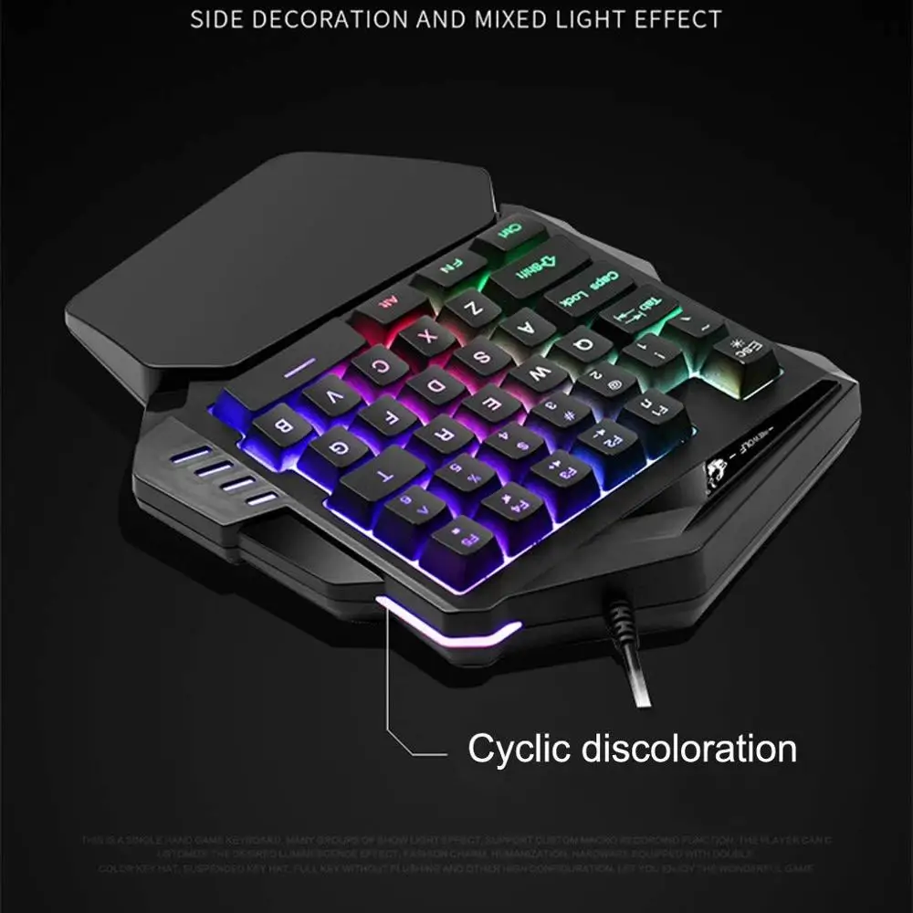 HOOWAN Проводная игровая клавиатура mini K 35 Keys светодиодный мини с подсветкой