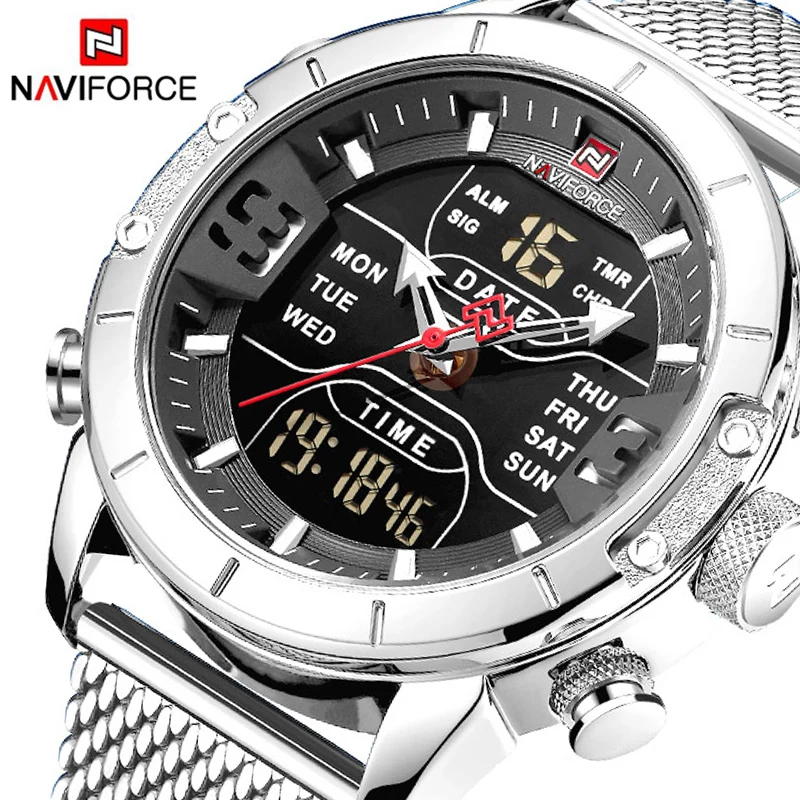 Часы наручные NAVIFORCE Мужские кварцевые модные спортивные водонепроницаемые