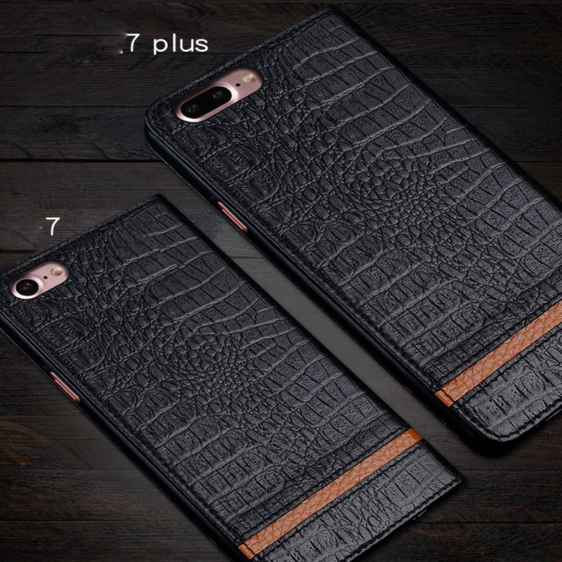 5 дюйма из натуральной кожи задняя крышка для iPhone 7 Plus coque САППУ флип чехол КРЫШКА