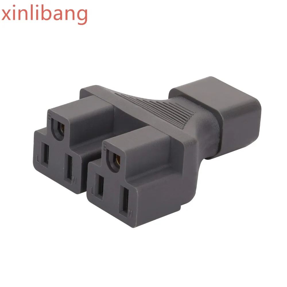 IEC 320 C14 к 2 x 5 15R Y Сплит адаптер переменного тока 3 полюса папа К 2x США полюсный