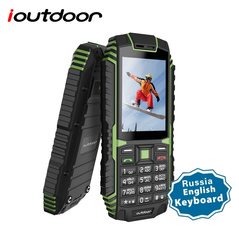 Ioutside T1 2G функция прочный для мобильного телефона IP68 Водонепроницаемый телефон FM GSM sim-карта светодиодный фонарик 2MP русская клавиатура мобильный телефон