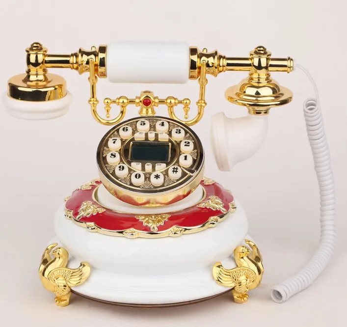 Free shipping high-grade red roses embossed gift home phone landline telephones European retro antique 10pcs | Компьютеры и офис