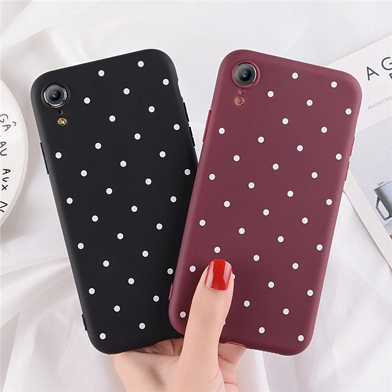 Lovebay чехол для iPhone X XR XS Max 5 5s SE 6 S 7 8 Plus модный милый мультяшный волнистый горошек