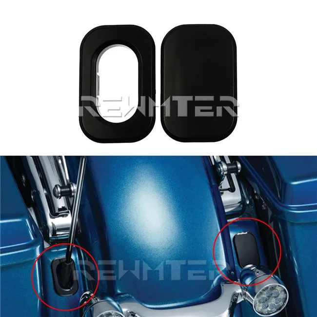 Мотоциклетная антенна отверстие Accent Крышка наполнитель для Harley Touring '06-'19 Street Glide FLHX '10-'19 Road Glide FLTRX хром черный - Цвет: Set 1