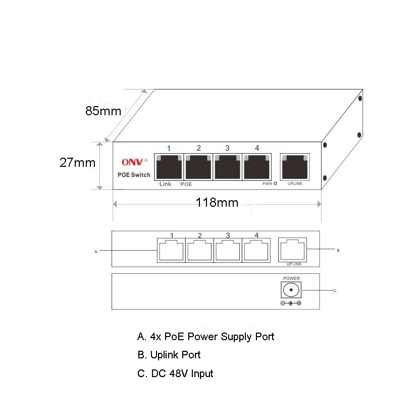 IP Камера 5 Порты и разъёмы с 4 AF POE безопасности 1 uplink Мощность over ethernet switch для