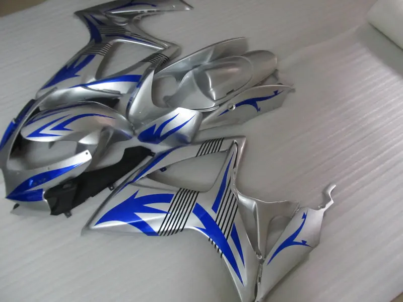 Комплект обтекателей под давлением для GSXR600 750 K6 06 07 GSXR 600 GSXR750 2006 2007 ABS Серебряный