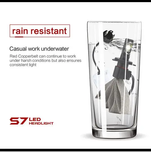 2017 Новый Автомобильный светодиодный фонарь с тепловым излучением S7 8000LM лампа