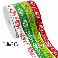 iubufigo 125mm new arrival santa christmas ribbon printed grosgrain ribbon for decoration 10yardlot