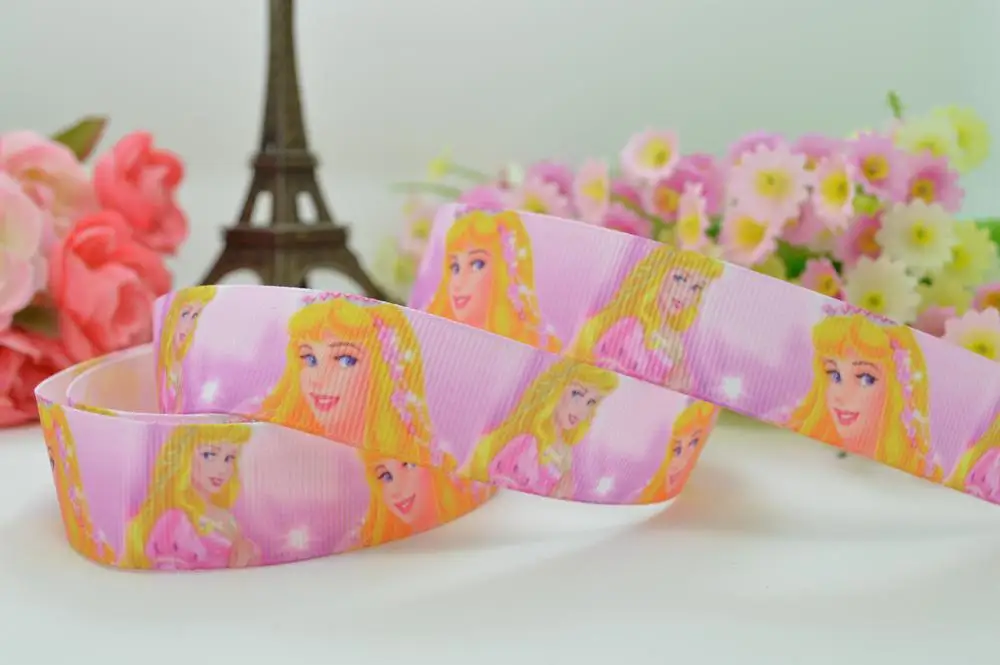 DUWES 7/8 &quot22 мм принцесса печатных grosgrain ленты волос лук DIY ручной работы оптом