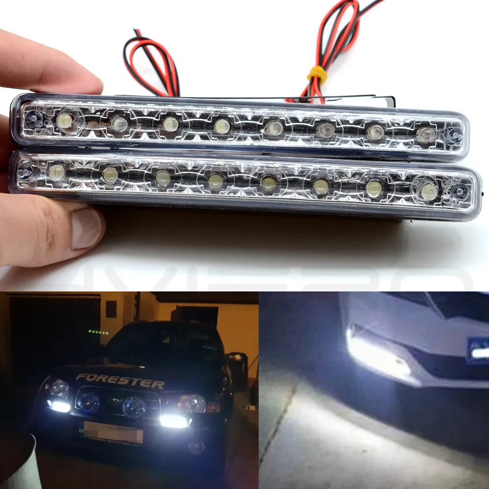 Автомобильный светодиодный дневной ходовой светильник 8 СВЕТОДИОДНЫЙ DRL противотуманный светильник s водонепроницаемый яркий белый авто прочный DC 12 В Головной фонарь парковочная лампа