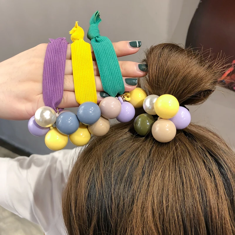 Превосходное качество цвета бусина заколка для волос конский хвост держатель