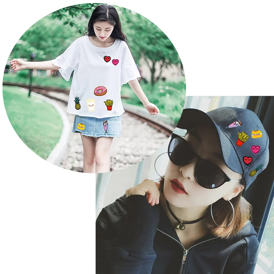 8 шт./компл. Модные Смешанные патчи для одежды утюжок на вышитой аппликацией шитья