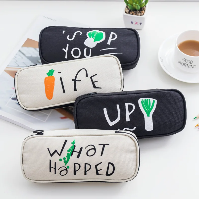 Романтичный пенал для вегетарианской диеты модный из парусины хранения