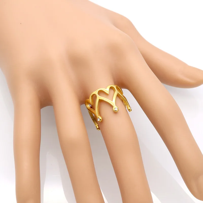 Модные женские цветные Позолоченные камни для девушек из нержавеющей стали