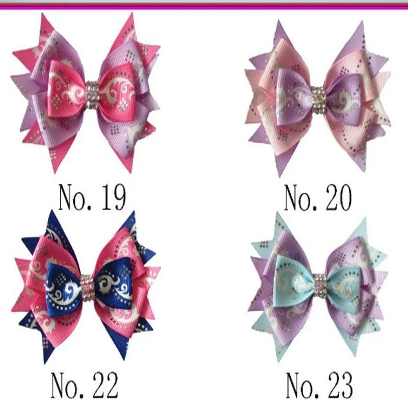

30 BLESSING Good Girl Boutique 3.5" Silver Wave Stylish Hair Bow Clip