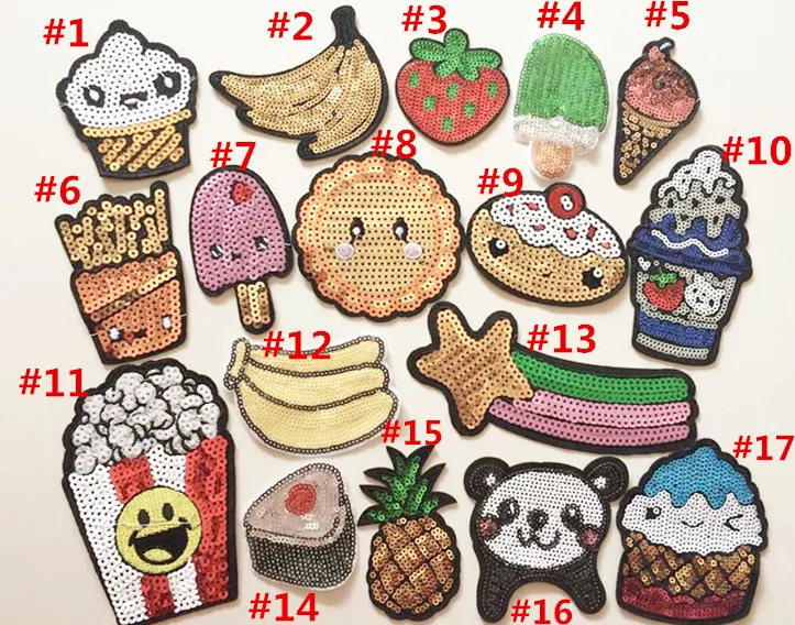 Аксессуары для модной одежды сделай сам расшитые блестками патчи торта банана