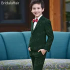 Прекрасные костюмы, Блейзер, детские костюмы, зеленый Свадебный смокинг для мальчиков, комплект детской одежды, милый официальный костюм из 3 предметов (пиджак + брюки + жилет)