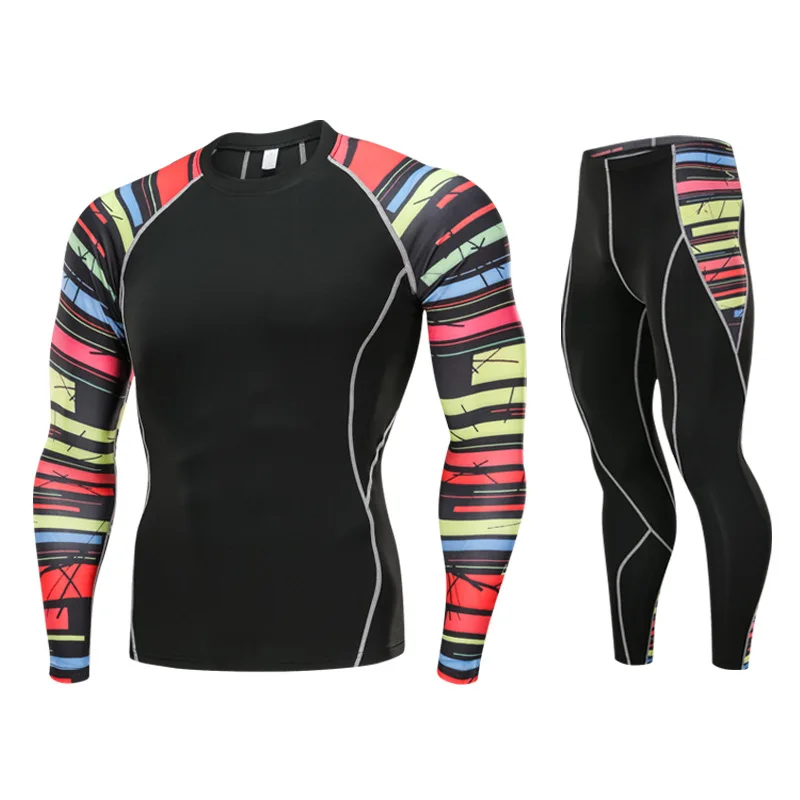 

Men Quick Dry Running Sport Compression T -shirt Pant Suit Jogging Tracksuit Sets Male Gym Fitness Sportswear Running Suit