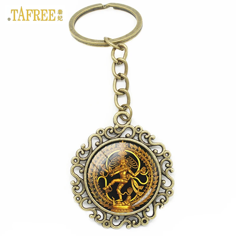 TAFREE винтажный брелок для ключей Буддизм Будда искусство картина дизайн клавиши