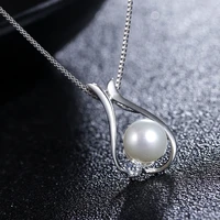 hot sell fashion little bird pearl female 925 sterling silver ladiespendant necklaces box chain jewelry wholesale