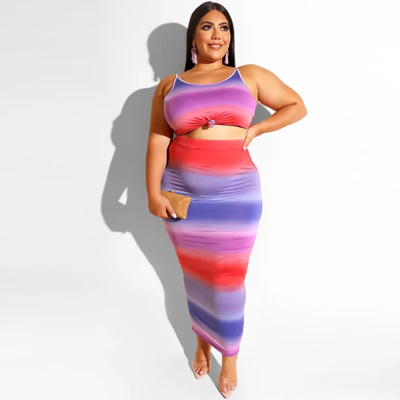 Женский комплект из двух предметов юбки и больших размеров 5XL с леопардовым