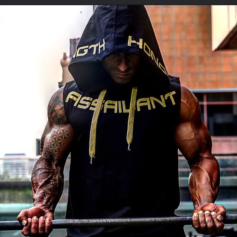 Brand 2018 New Men's Tank Top Shirts Tees hooded Vest Sleeveless Outdoor Gym Run Basketball Undershirts Stringer Singlets | Спорт и
