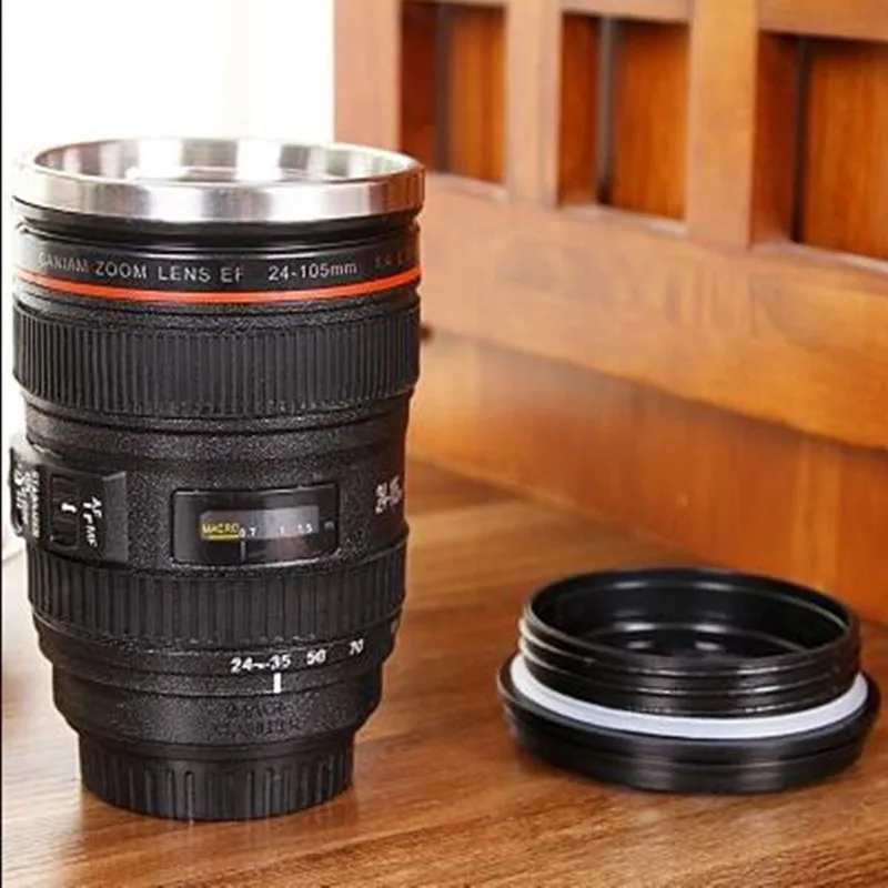 Акция! 2018 креативные кружки 400 мл из нержавеющей стали с линзами для Камеры Кружки