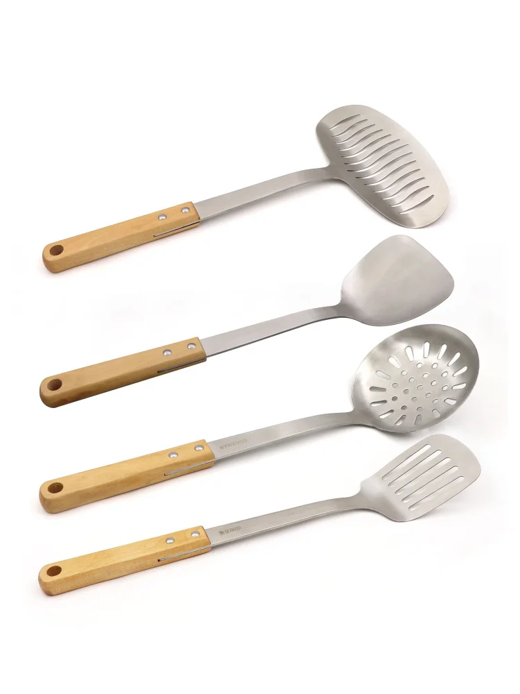 4pcs set Кухонная утварь из нержавеющей стали, набор инструментов для приготовления пищи, лопата для приготовления пищи, кухонные инструменты, кухонные гаджеты, инструменты для приготовления пищи - Цвет: 4pcs set