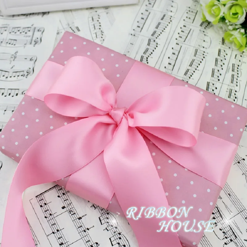 (5 м/лот) 50 мм Двусторонняя атласная лента из полиэстера оптовая продажа