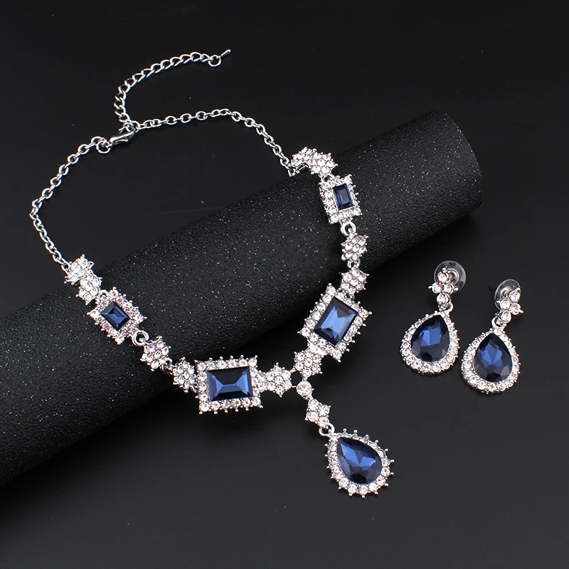 Jiayijiaduo Parure Bijoux Femme турецкие ювелирные изделия Bisuteria серебро цвет ожерелье серьги наборы Свадебные Ювелирные наборы красные ювелирные изделия