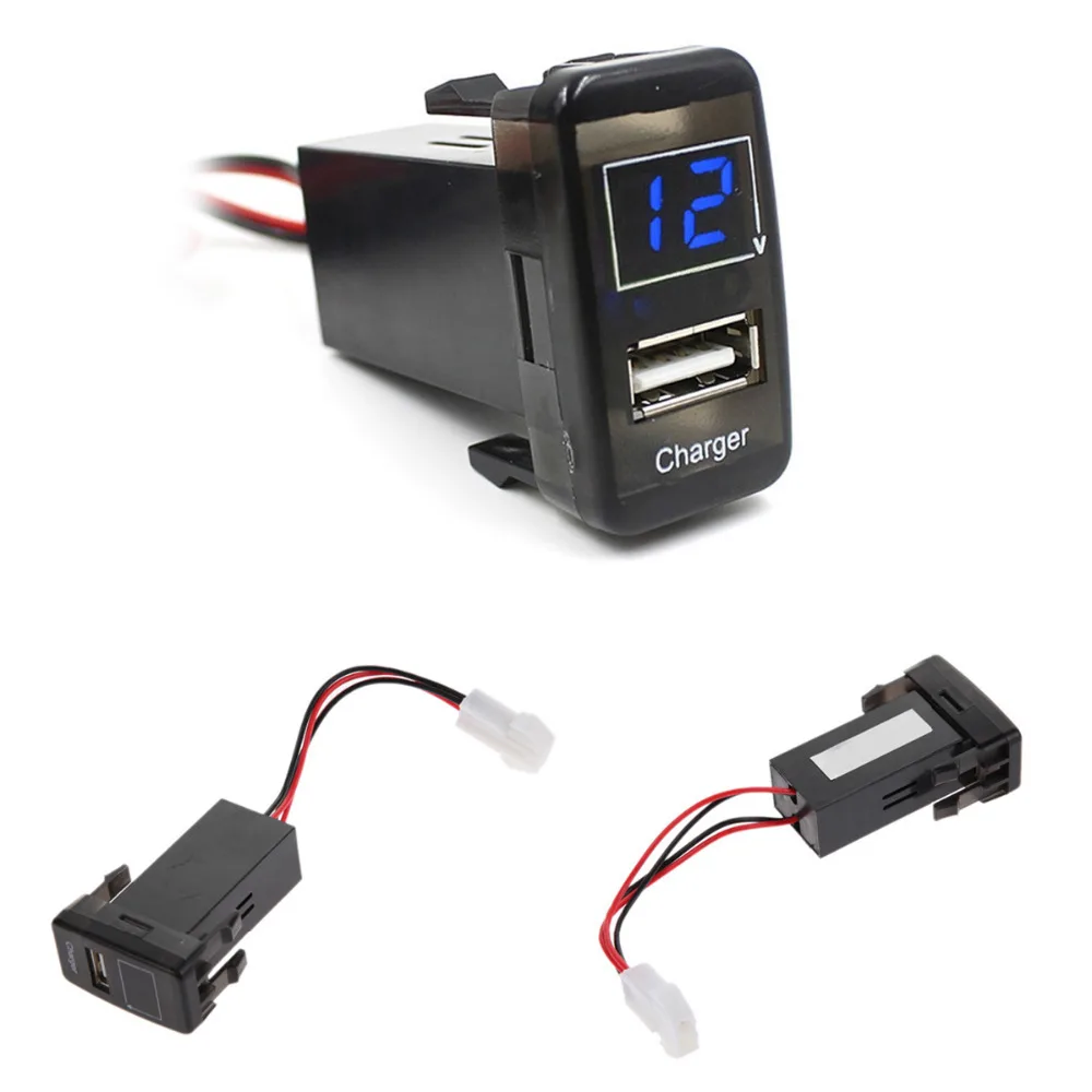 Автомобильное зарядное устройство для телефона с USB портом и вольтметром