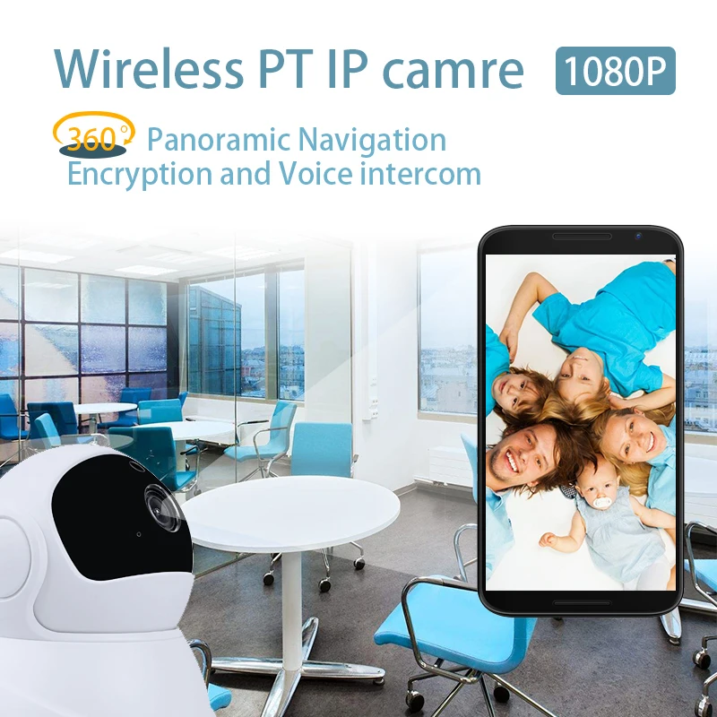Мегапиксельная CCTV камера видеонаблюдения hd 1080p wifi Беспроводная PT для дома