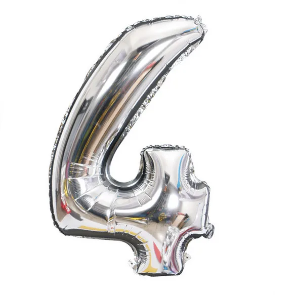 silver 4 1 шт. 40 дюймов золотое серебряное число фольгированных шаров 0 1 2 3 цифры Гелиевый шар мой 1-й 30-й день рождения товары для вечеринок юбилейный Декор - Цвет: silver 4