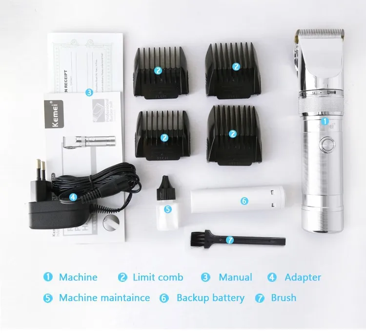Машинка для стрижки волос Kemei перезаряжаемый триммер Мужская бритва бороды
