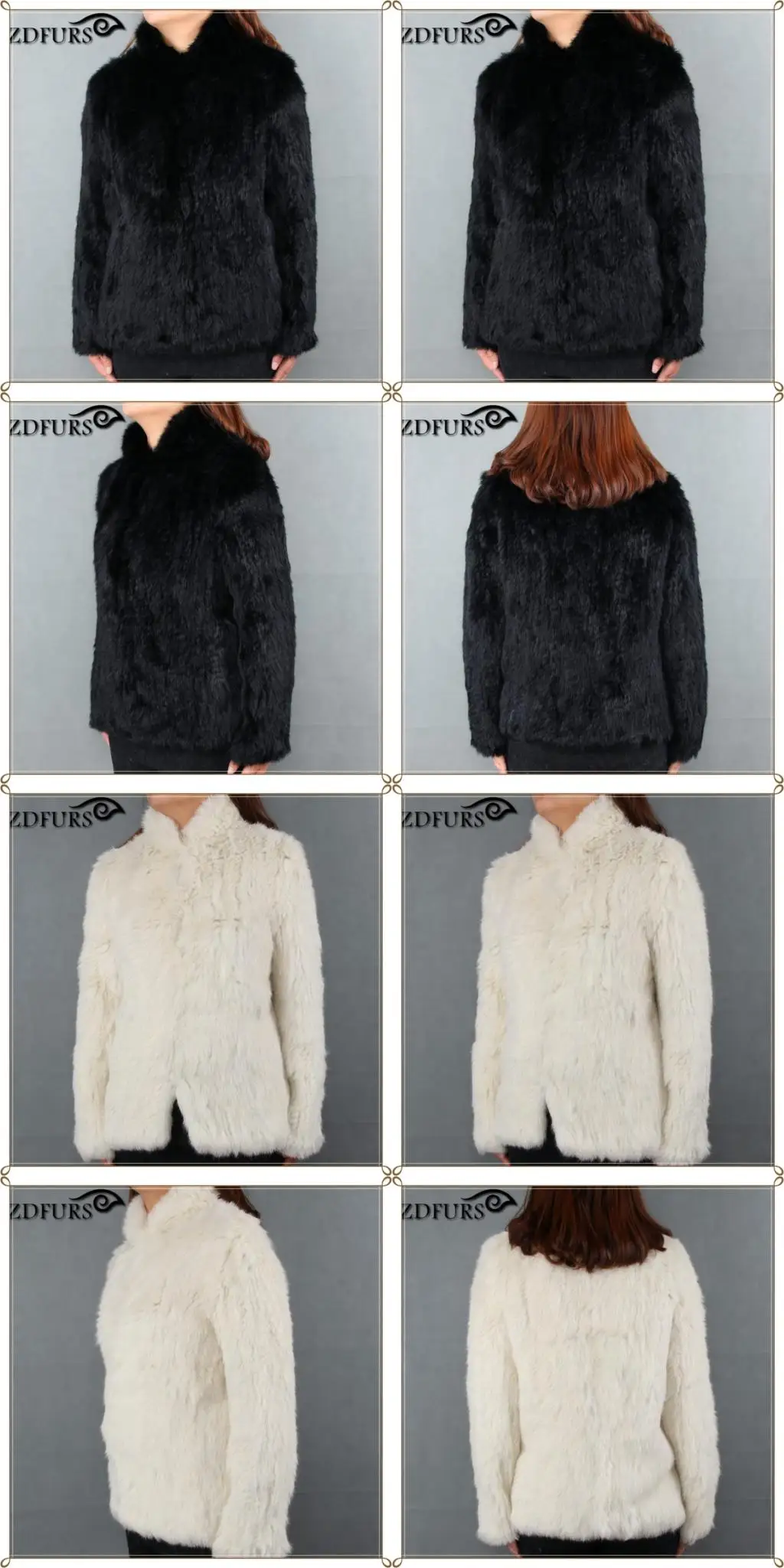 ZDFURS* Новая шуба из натурального меха кролика Модная женская вязаная зимняя куртка с отделкой из меха кролика теплая верхняя одежда из меха кролика ZDKR-165027