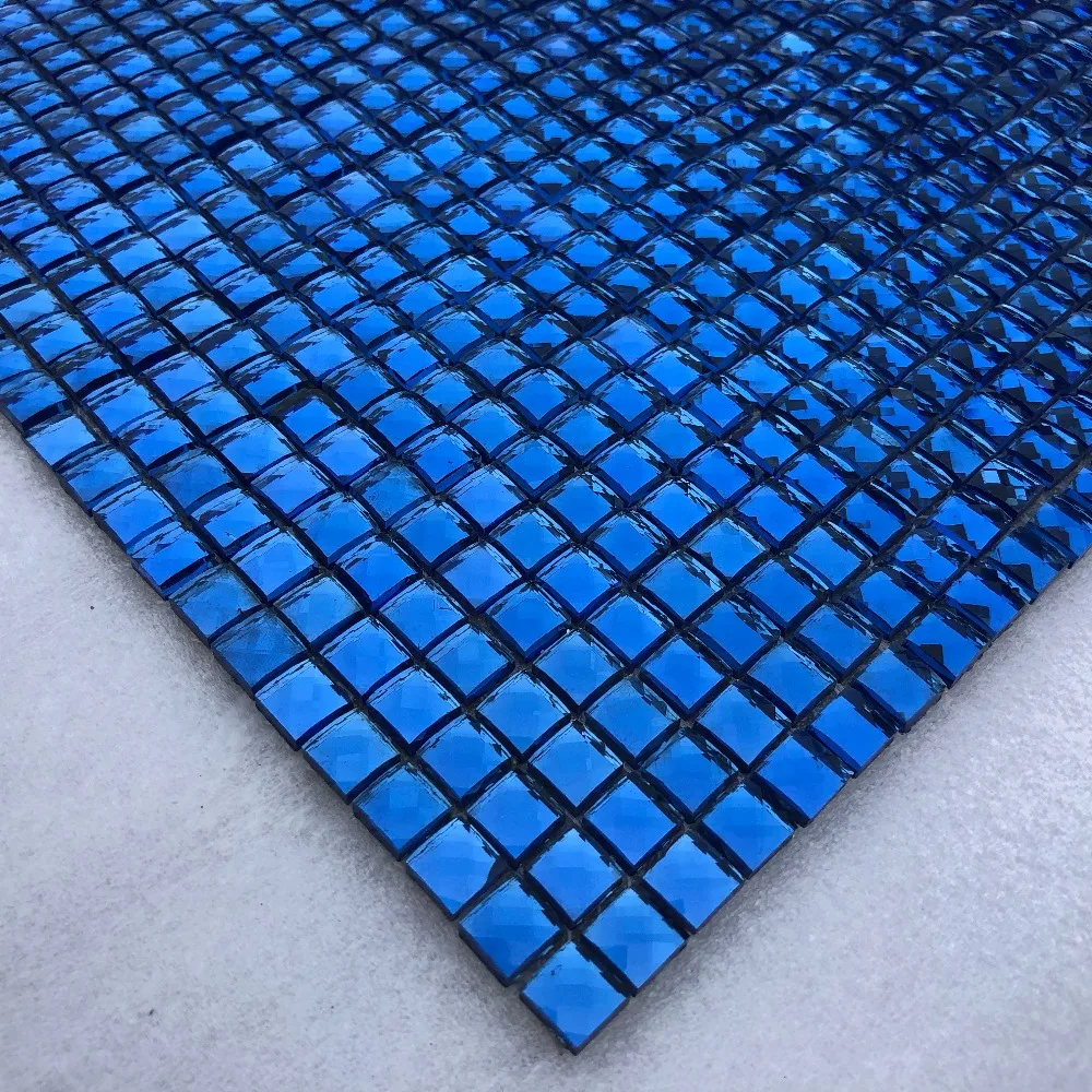 3D 10 мм Блестящий Blue13 скошенное алмазное зеркало стеклянная мозаичная плитка DIY