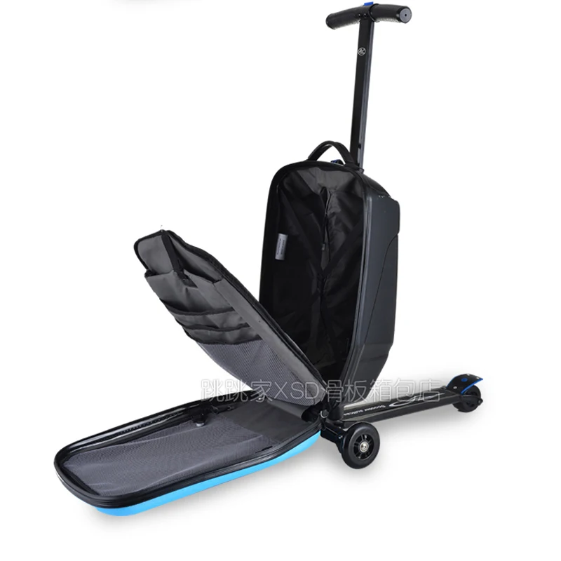 100% PC Suitcase Fashion Students Scooter Boy Cool 3D Case Carts Extrusion Business Travel Baggage Children Boarding Box 2 Types | Багаж и