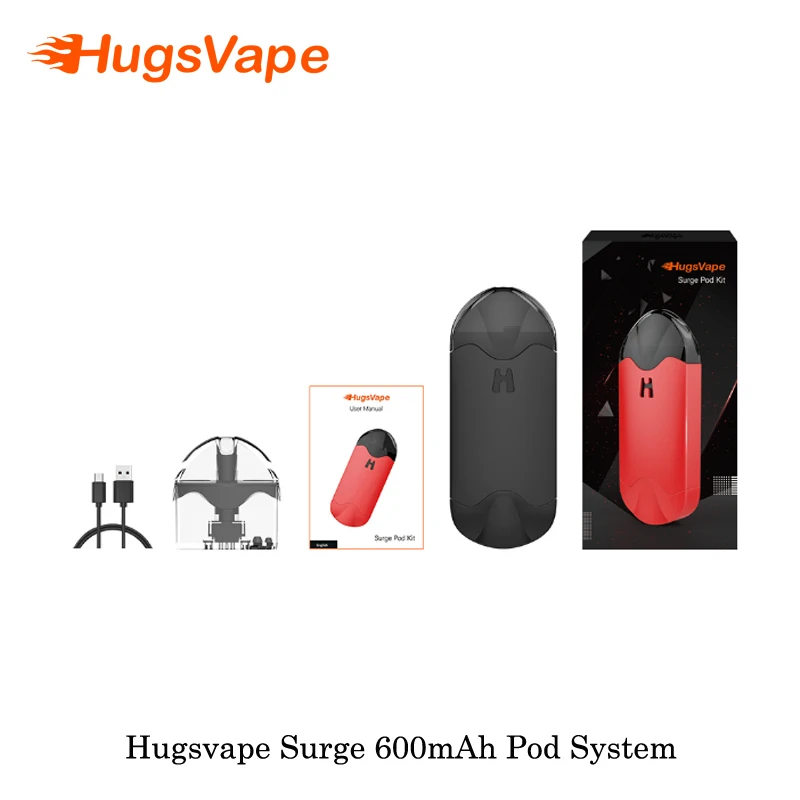 Электронная сигарета Hugsvape Surge Pod system Vape ручка комплект с 600 мАч встроенный