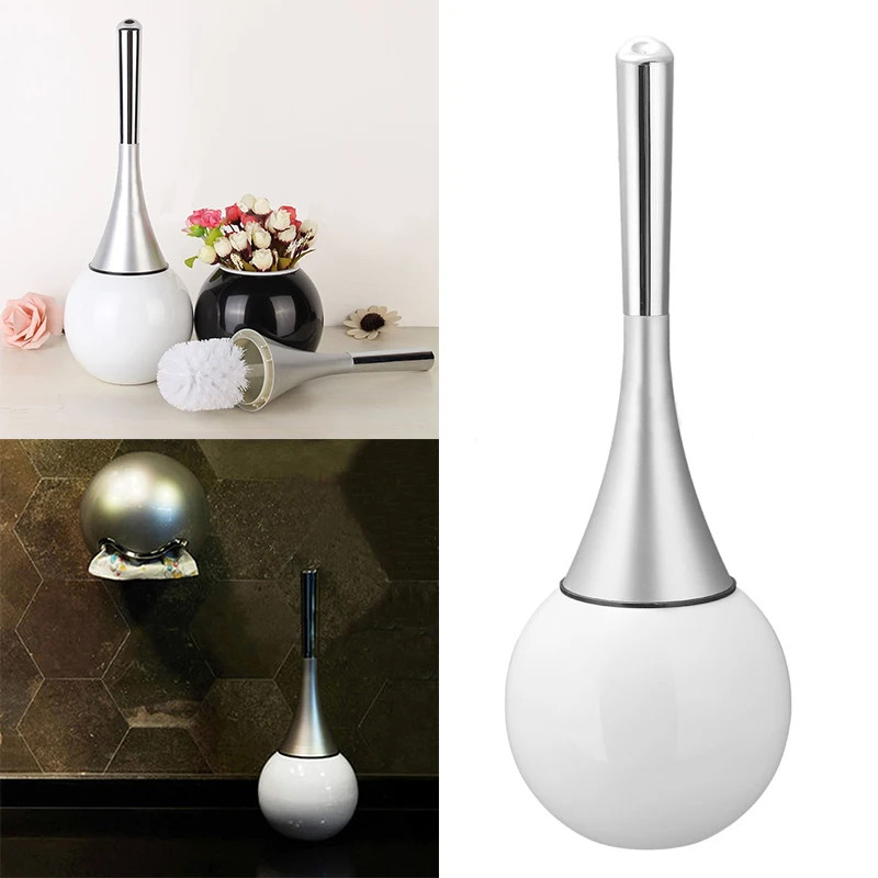 

Bathroom Toilet Compact Toilet Brush Creative Toilet Cleaning Brush Set with Stainless Steel Base