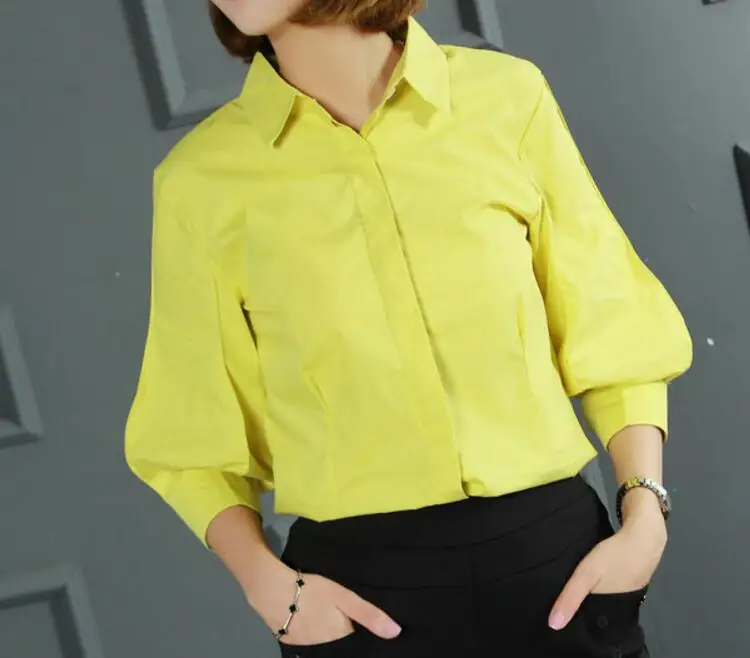 Женская блузка с рукавом фонариком винтажная белая рубашка три четверти и