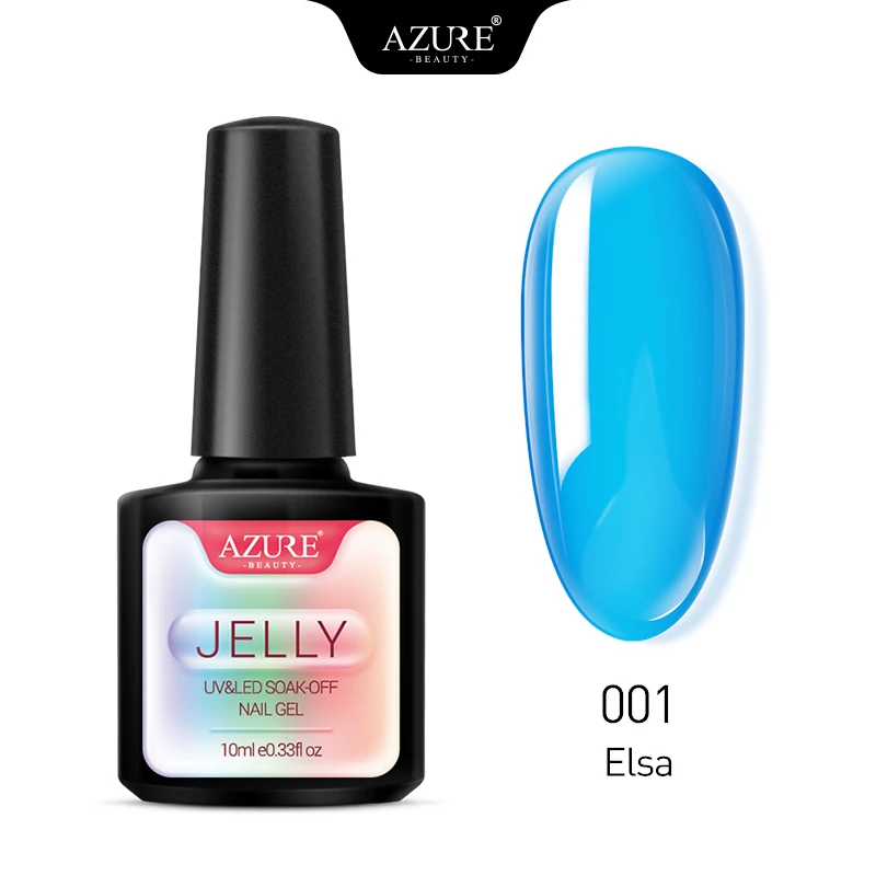 001 Elsa Azure beauty, новинка, 10 мл, летняя серия, Желейный цвет, гель, Желейный лак для ногтей, УФ Гель-лак, замачиваемый, УФ светодиодный, Полупостоянный гель для дизайна ногтей - Цвет: 001 Elsa