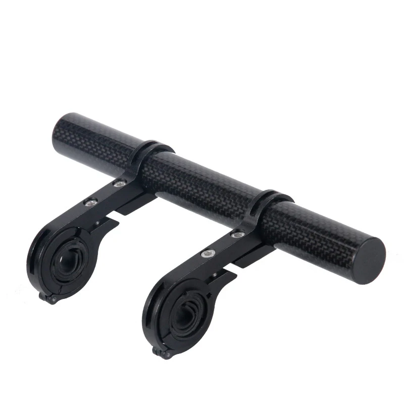 black 20cm Карбоновая труба, двойной удлиненный кронштейн, удлинитель для велосипеда, горного велосипеда, шоссе, транспортного средства, одиночная рама, Двойная Рама - Цвет: black 20cm