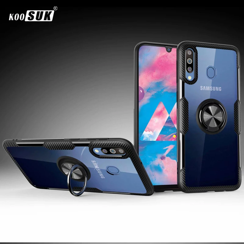 Чехол для Samsung Galaxy A70 прозрачный чехол из поликарбоната и углеродного волокна с