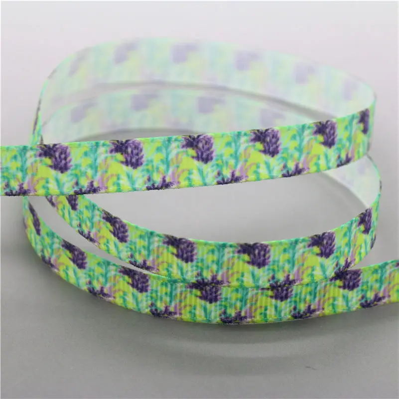 6 DHK 3/8 ''10 ярдов цветы напечатанные ленты аксессуар hairbow головной убор DIY украшения OEM 9 мм B1790 - Цвет: 6
