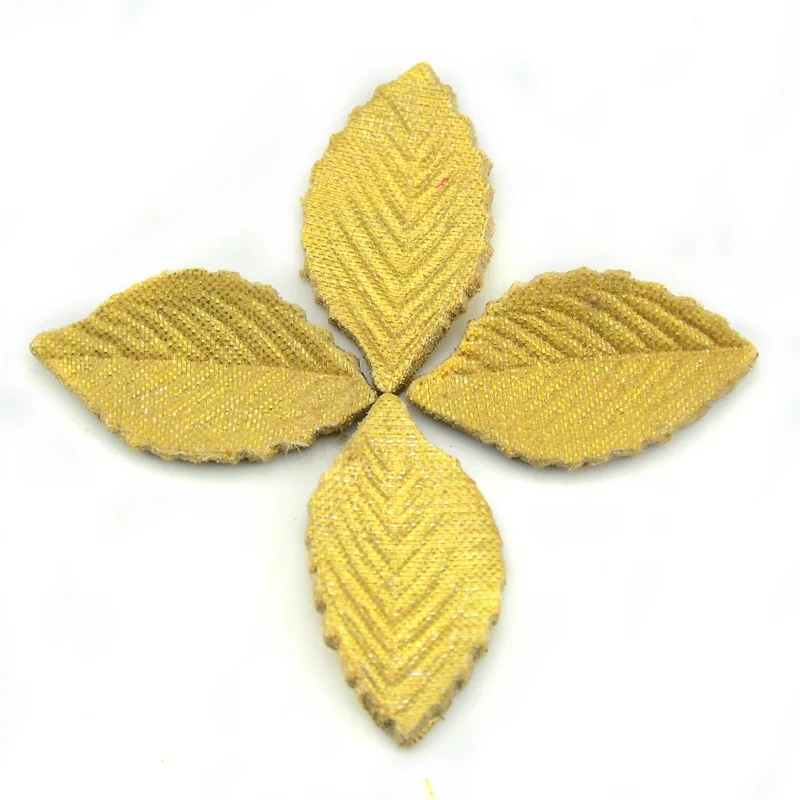 Gold 200 шт./лот, 3*2 см головки, дешевые искусственные шелковые цветы для свадебных украшений, вечерние украшения, конфетти, листья, скрапбук, Флорес - Цвет: Gold
