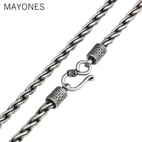 4mm best friend necklace 100 real 925 sterling silver jewelry for men women vintage lucky rope chain necklace pendant 2019 new