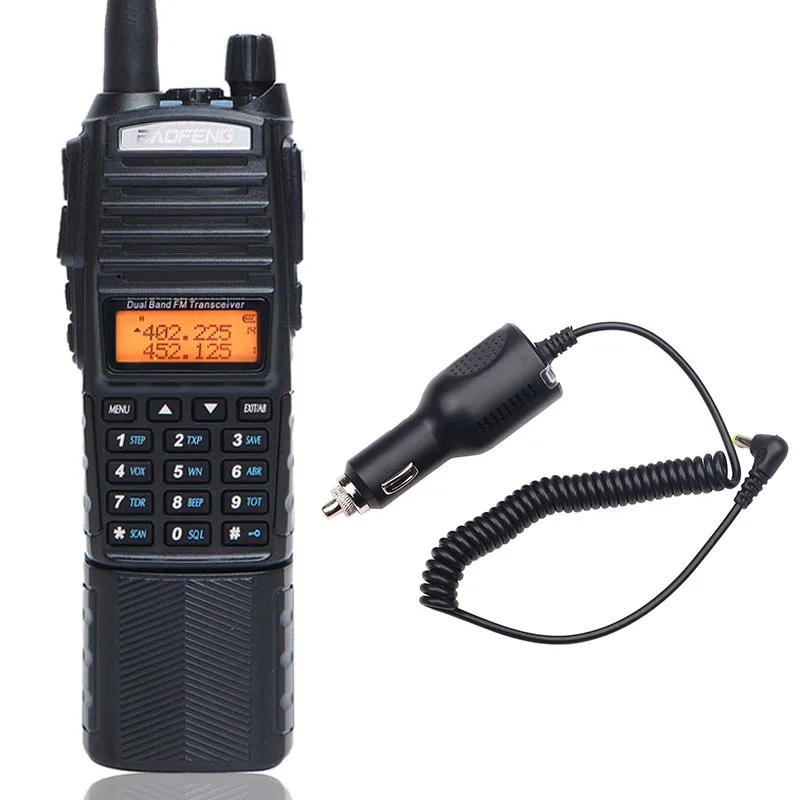 add car charger Baofeng UV-82 Plus 8 Вт Высокая мощность 3800 мАч батарея мощная рация дальний радиус действия радио СВ радио Любительская ветчина портативное радио - Цвет: add car charger