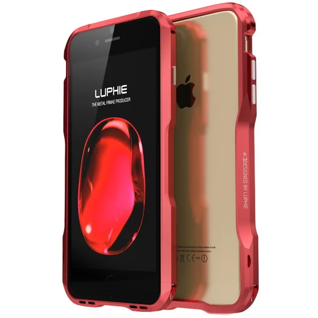 Для iPhone 8 чехол iPhone8 Plus чехол LUPHIE CNC резка Роскошный металлический каркас чехол бампер чехол для Apple iPhone 7 6S 6 Plus - Цвет: Red