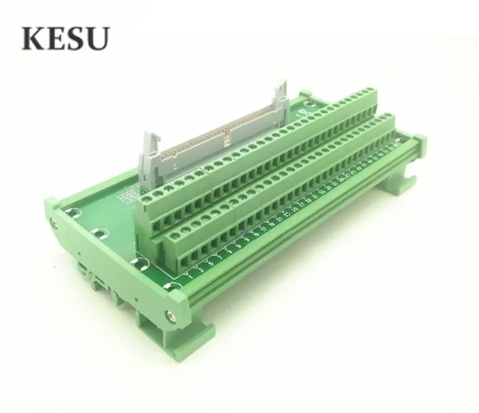 IDC60Pin 2.45mm IDC-60 Pin Male Connector to 60-Pin Terminal Block Breakout Board Adapter PLC Relay Terminals DIN Rail Mounting |