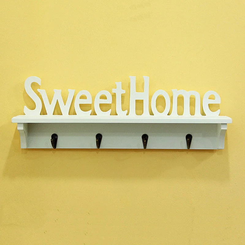 

DIY Wooden Letters Hollow Storage rack decorative wall shelf for coat hat clothes key holder organizer home decor